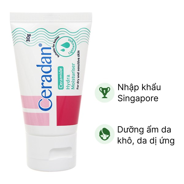 Kem Ceradan Hydra Moisturiser dưỡng ẩm cho da khô, da nhạy cảm tuýp 30g
