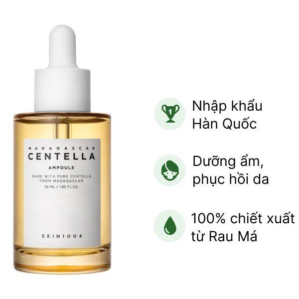 Tinh chất rau má Skin1004 Madagascar Centella Ampoule dưỡng ẩm và phục hồi da lọ 55ml