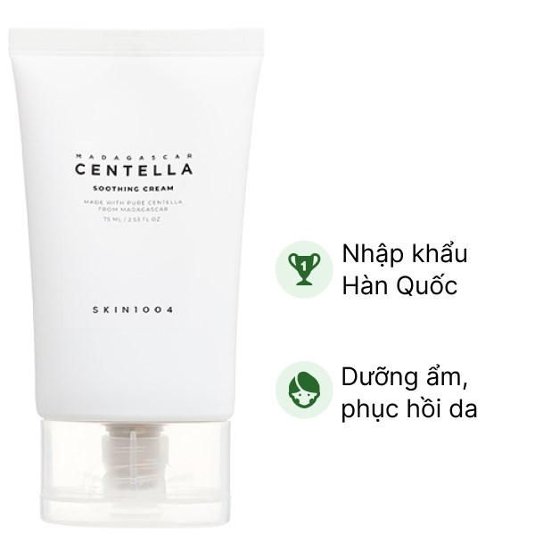 Kem dưỡng ẩm Skin1004 Madagascar Centella Soothing Cream làm dịu da tuýp 75ml