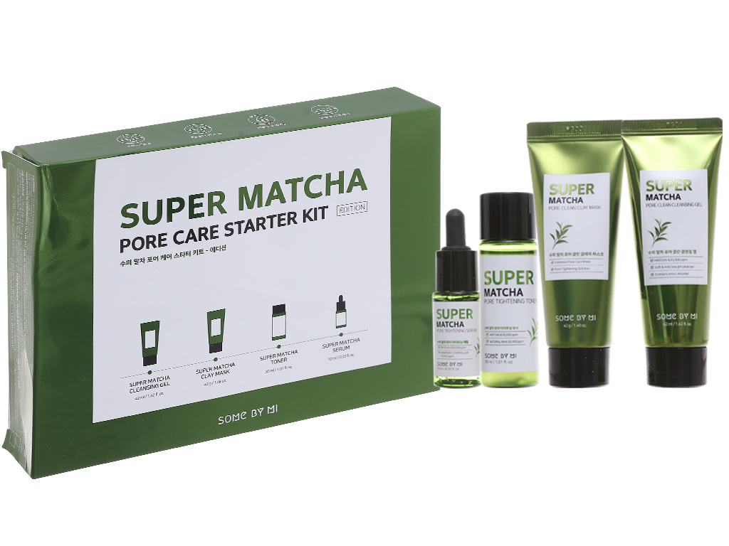 Bộ sản phẩm dưỡng da và cải thiện lỗ chân lông Some By Mi Super Matcha Starter Kit 1