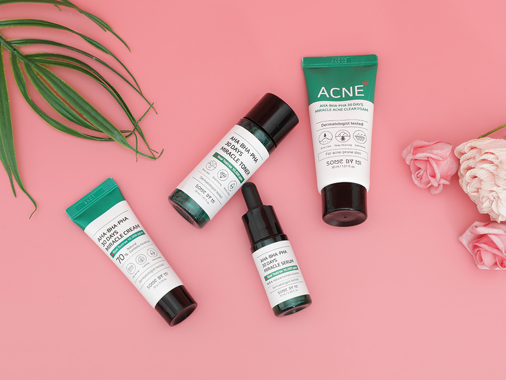 Bộ sản phẩm Some By Mi AHA-BHA-PHA 30 Days Miracle AC SOS Kit (4 Items) cải thiện da mụn từ rau má 6