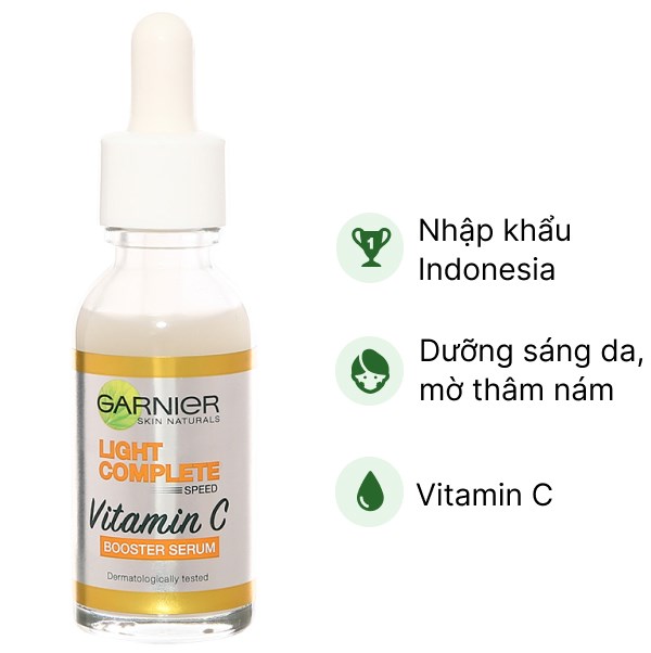 Serum Garnier Light Complete Vitamin C tăng cường trắng da, mờ thâm lọ 30ml