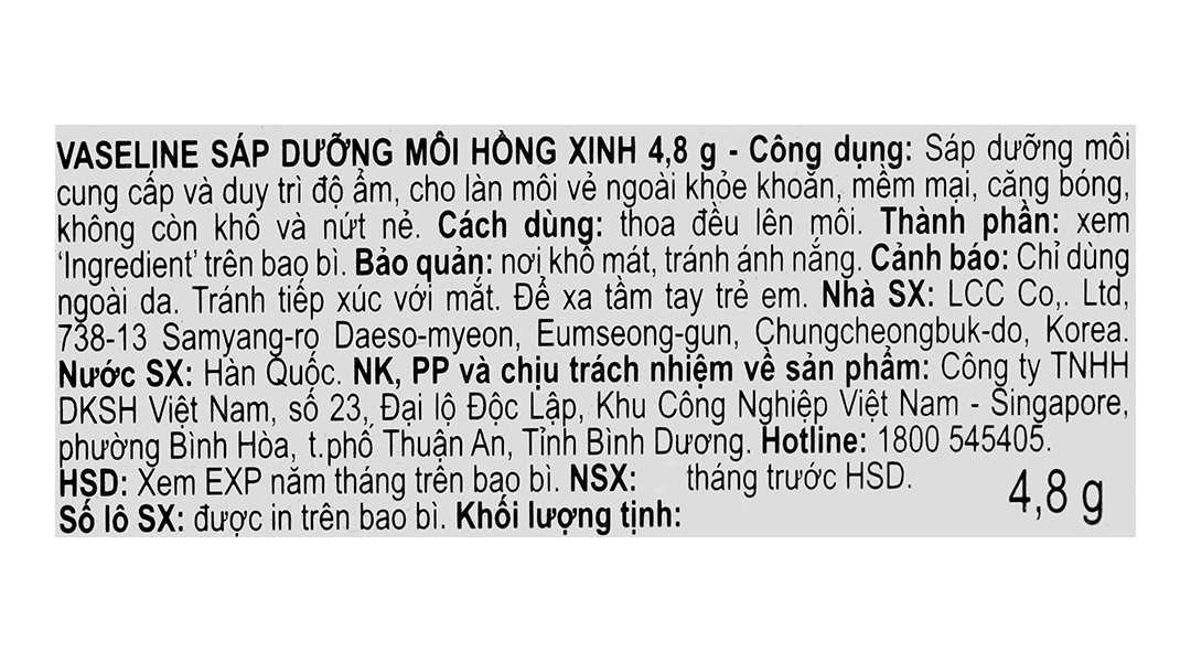 Sáp dưỡng môi Vaseline Rosy Lips cung cấp độ ẩm và dưỡng chất cho môi thỏi 4.8g - 8