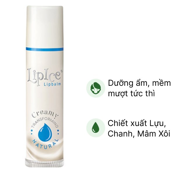 Son dưỡng môi LipIce không màu chuyển kem mịn không hương