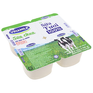 Sữa chua ăn Vinamilk 100% sữa tươi hộp 100g (lốc 4 hộp)