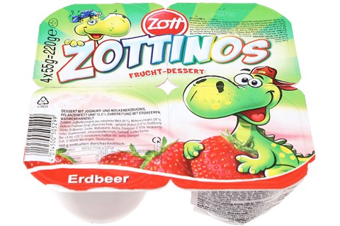 SỮA CHUA ĂN ZOTT ZOTTINOS VỊ DÂU 55G LỐC 4-2