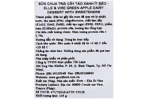 Sữa chua Elle & Vire Ít Béo vị Táo 125g-3
