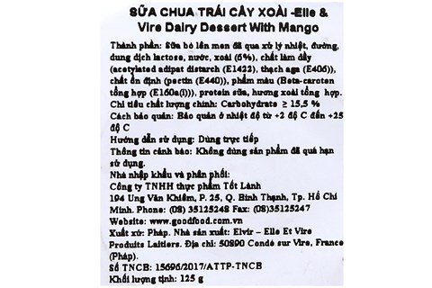 Sữa chua Elle & Vire Vị Xoài 125g-3