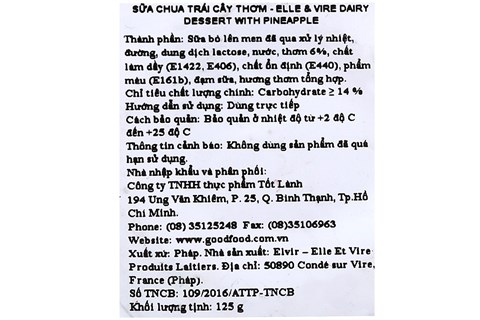 Sữa chua Elle & Vire vị thơm 125g (4 hộp)