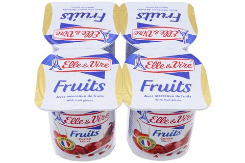 Sữa chua Elle & Vire vị anh đào 125g (4 hộp)