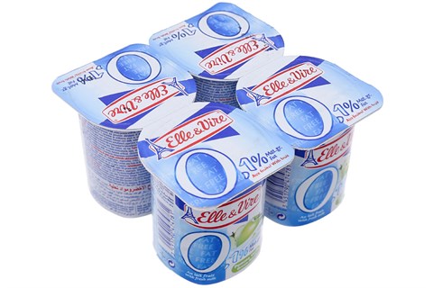 Sữa chua Elle & Vire Ít Béo vị Táo 125g (4 hộp)-1