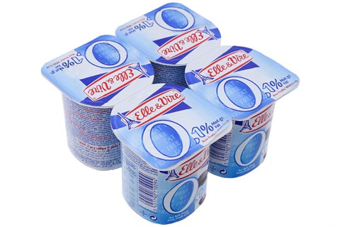 Sữa chua Elle & Vire Ít Béo vị Mận 125g (4 hộp)-1