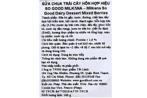 Sữa chua trái cây hỗn hợp milkana 100g (4 hộp)