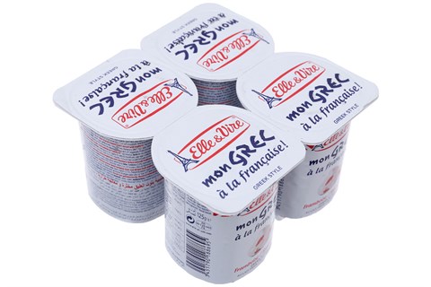 Sữa chua Elle & Vire vị Phúc bồn tử 125g (4 hộp)