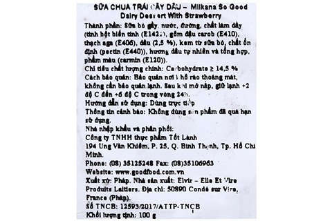 Sữa chua milkana vị Dâu 100g (4 hộp)