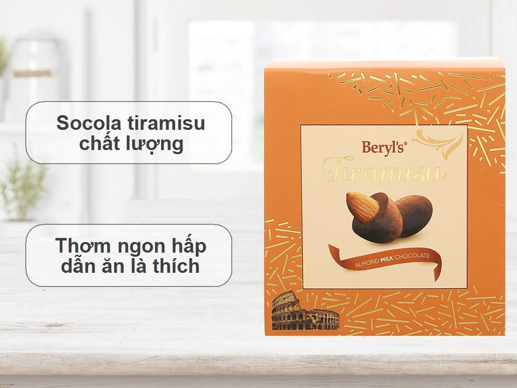 Socola tiramisu almond milk Beryl's hộp 100g 2