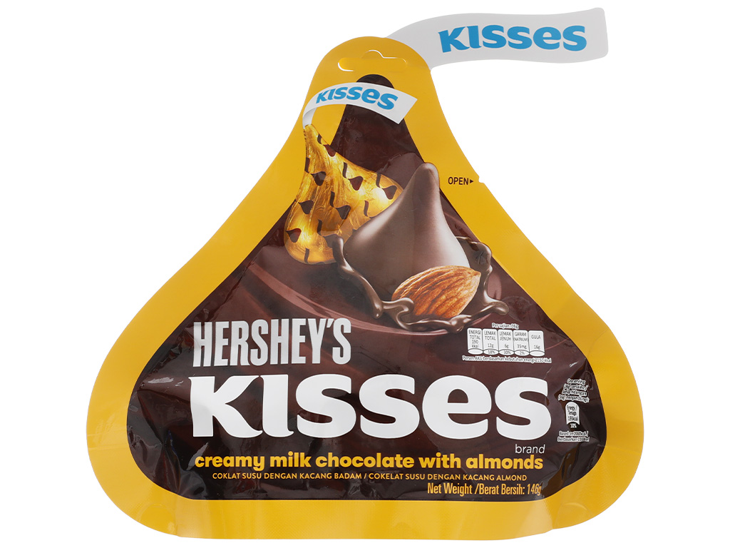 Socola kem sữa hạnh nhân Hershey's Kisses gói 146g 1