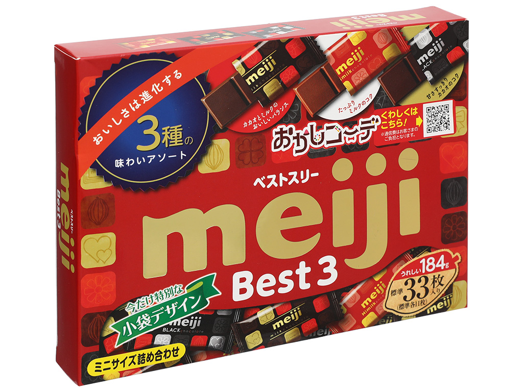 Kẹo Meiji Best 3 Chocolate hộp 184g tại Bách hoá XANH