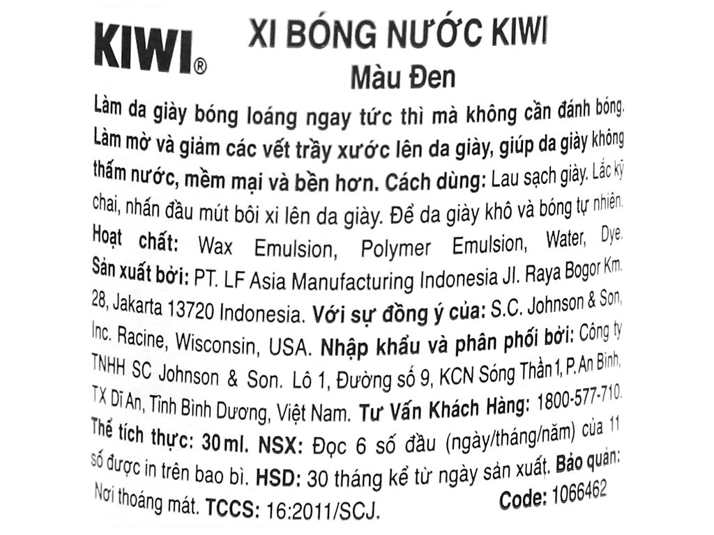 Xi nước bóng & bảo vệ Kiwi màu đen 30ml 4