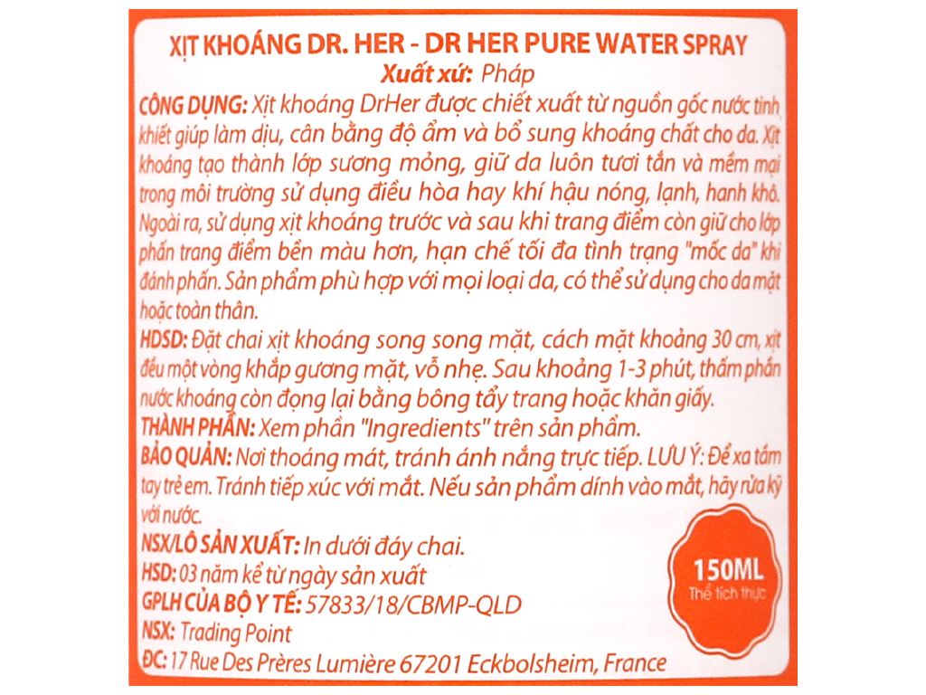 Dr Her Mineralspray 150ml 3