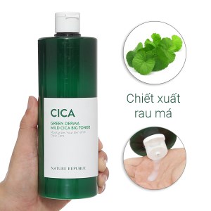 Nước hoa hồng Nature Republic Green Derma Mild Cica Big Toner 500ml