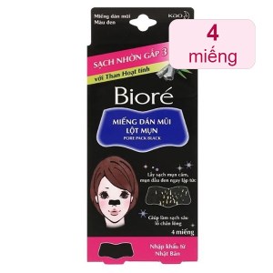 Miếng dán lột mụn than hoạt tính Bioré 4 miếng