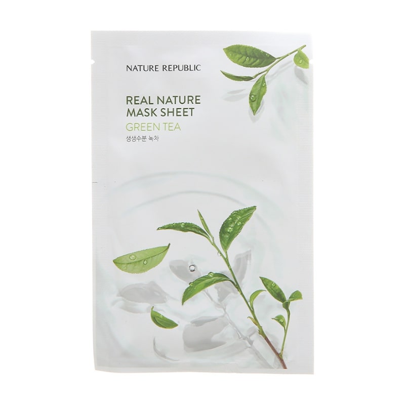 Mặt nạ giấy Trà Xanh cấp ẩm, ngăn ngừa mụn Nature Republic Real Nature Green Tea 23 ml-1