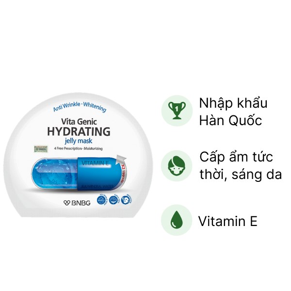 Mặt nạ BNBG Vita Genic Hydrating Jelly Mask cấp nước, dưỡng ẩm cho da miếng 30ml