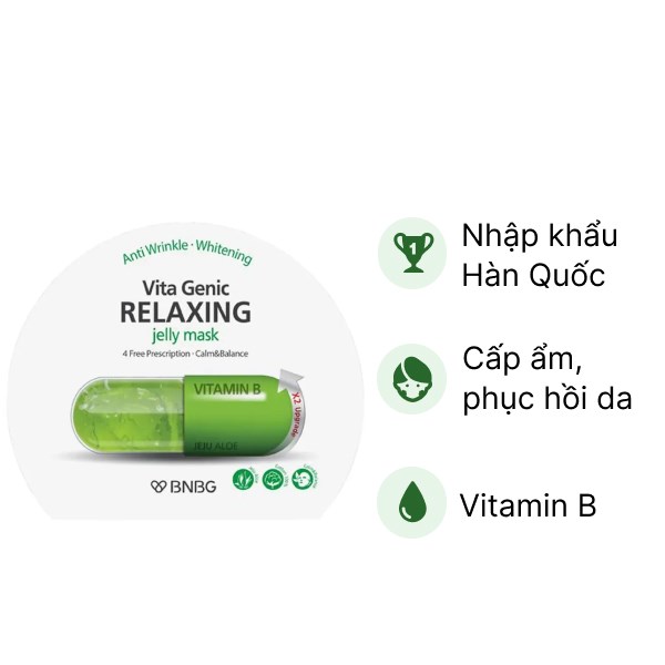 Mặt nạ BNBG Vita Genic Relaxing Jelly Mask cấp ẩm, phục hồi da