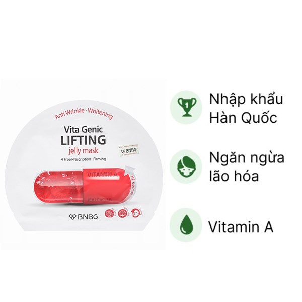 Mặt nạ BNBG Vita Genic Lifting Jelly Mask giúp săn chắc da, ngừa lão hóa miếng 30ml