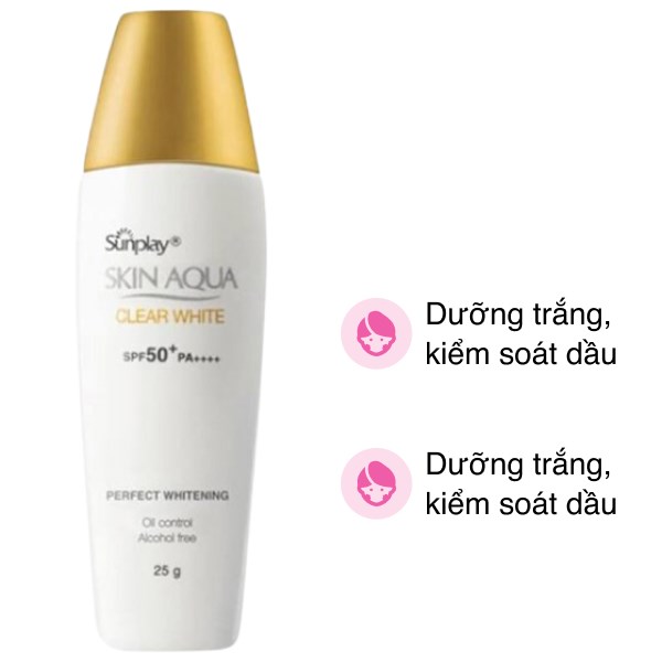 Sữa Chống Nắng Dưỡng Trắng Cho Da Dầu Và Da Hỗn Hợp Sunplay Skin Aqua Clear White Spf 50+ Pa++++ 25G
