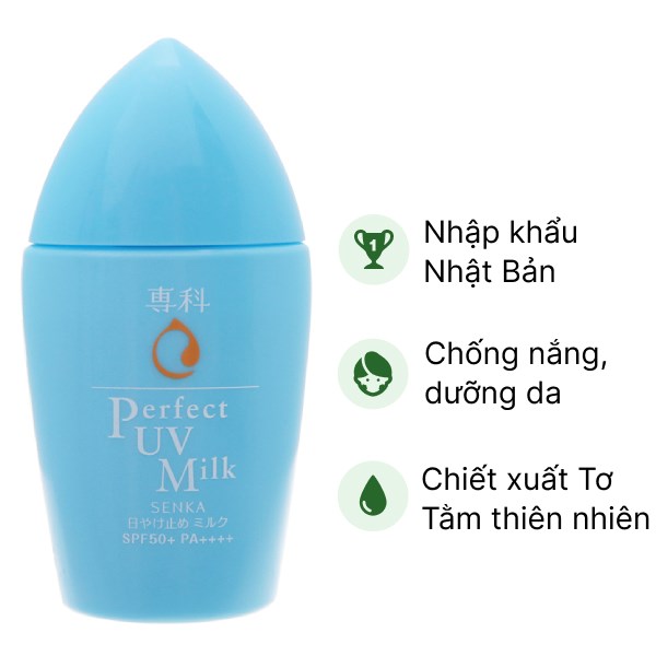 Sữa chống nắng Senka Perfect UV Milk SPF 50 /PA     chai 40ml