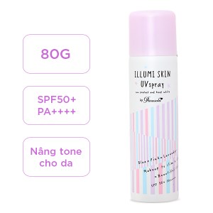 Xịt chống nắng Naris Cosmetics Illumi Skin nâng tông da SPF50+, PA++++ 80g