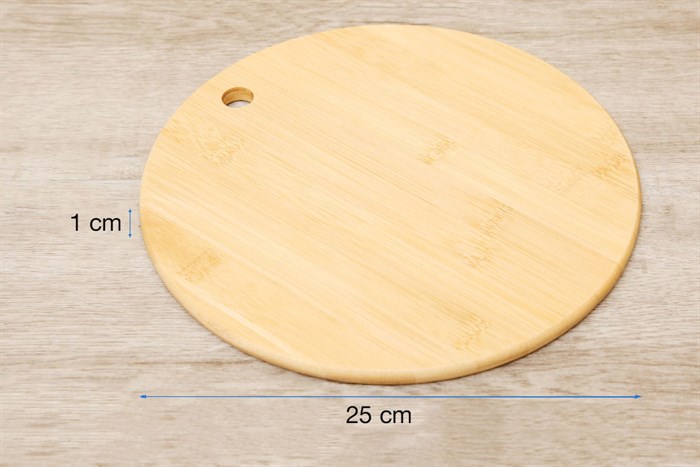 Thớt chặt tre tròn 25 cm BHX SC2007 Màu Vàng