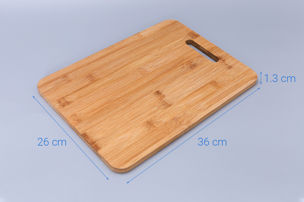 Thớt thái tre chữ nhật 36 x 26 cm Hommy DD180619 Màu Nâu nhạt