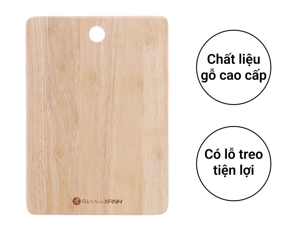 Thớt gỗ chữ nhật Bách Hoá Xanh NH-C006S 25cm x 18cm 2