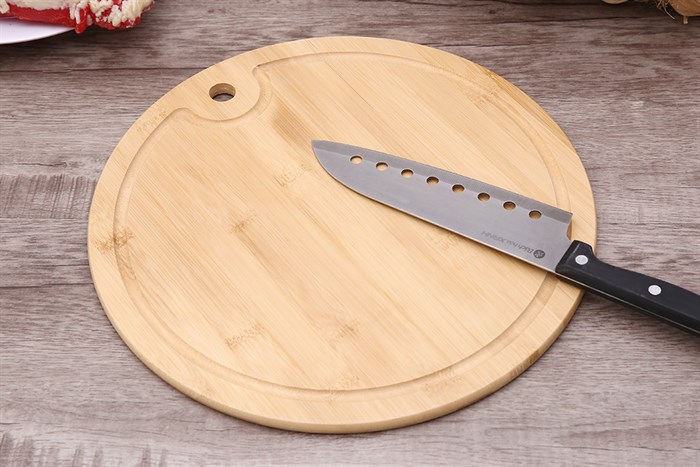 Thớt thái tre tròn 30 cm Delites SC2007-NHAT Màu Nâu nhạt