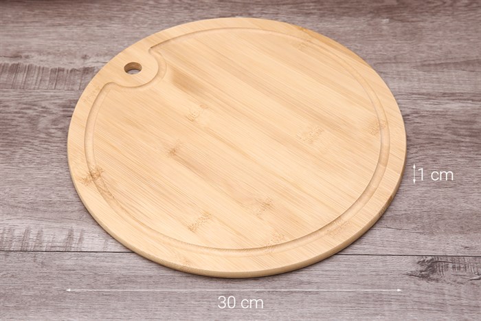 Thớt thái tre tròn 30 cm Delites SC2007-NHAT Màu Nâu nhạt