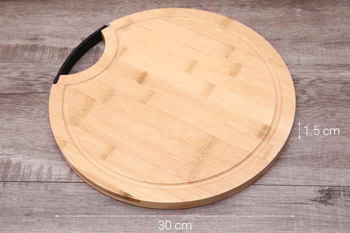 Thớt thái tre tròn 30 cm Delites SC2008-NHAT Màu Nâu nhạt