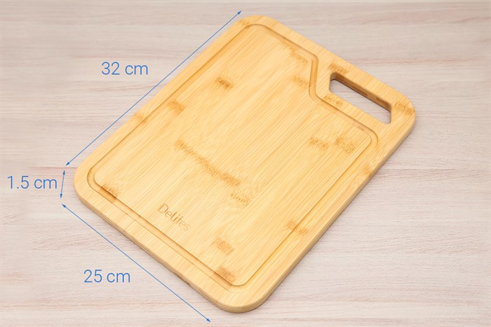 Thớt thái tre chữ nhật 32 x 25 cm Delites 19102501-2 Màu Nâu