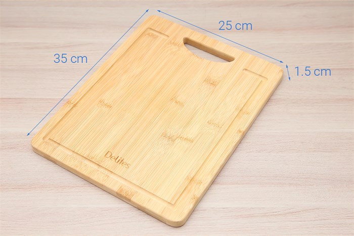Thớt thái tre chữ nhật 35 x 25 cm Delites 19102502-2 Màu Nâu