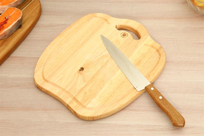 Thớt thái gỗ quả táo 32 cm Trường Sơn A32 Màu Nâu