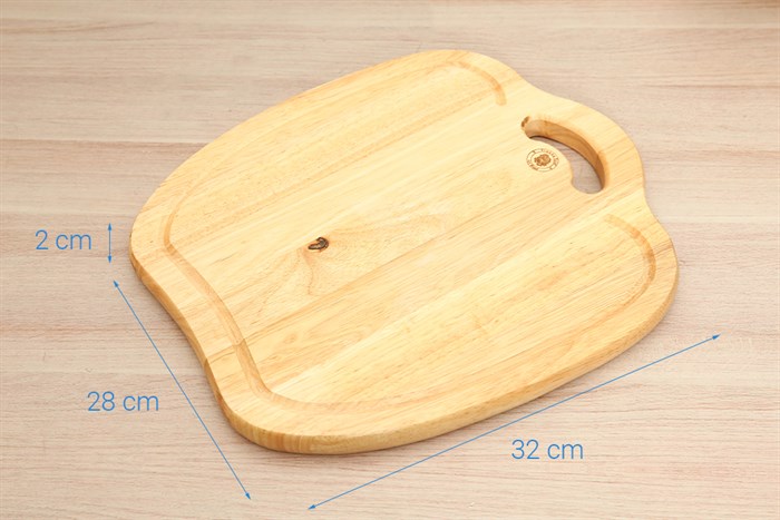 Thớt thái gỗ quả táo 32 cm Trường Sơn A32 Màu Nâu