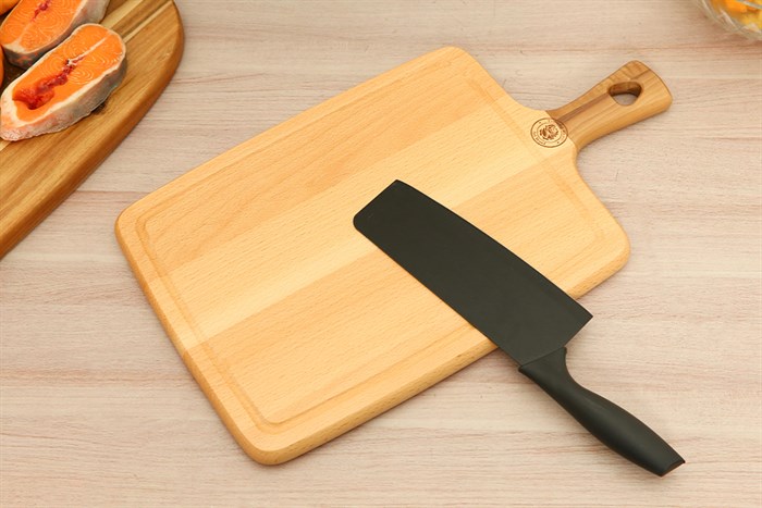 Thớt thái gỗ chữ nhật có tay cầm 43 x 25 cm Trường Sơn CN430 Màu Đen