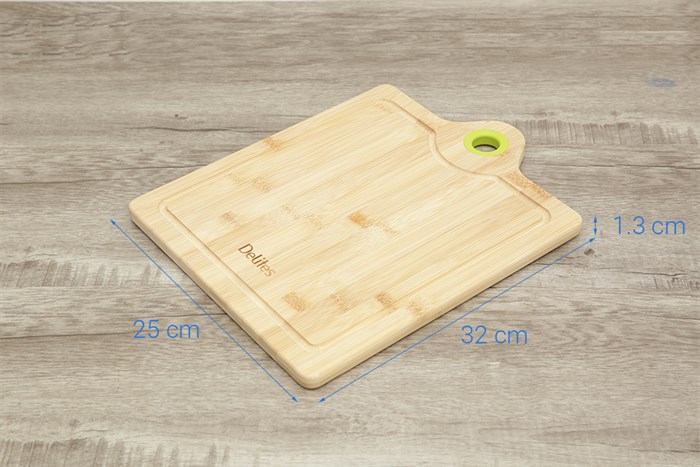 Thớt thái tre chữ nhật 32 x 25 cm Delites BS20022-1 Màu Nâu