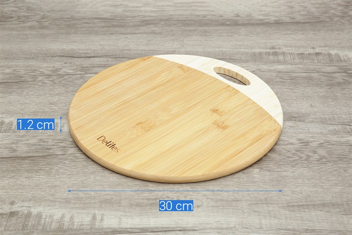 Thớt thái tre tròn 30 cm Delites BG20053 Màu Nâu