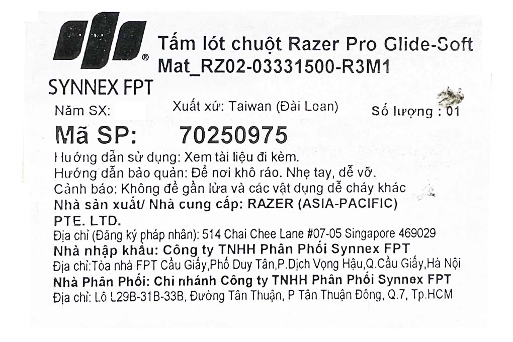 Miếng lót chuột Razer Pro Glide