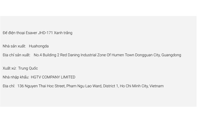 Đế điện thoại eSaver JHD-171 Xám trắng Màu Trắng - Xám