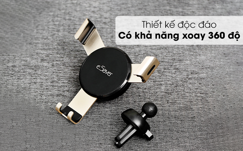 Thiết kế độc đáo với khả năng xoay được 360 độ - Đế điện thoại trên xe hơi Esaver JHD-212