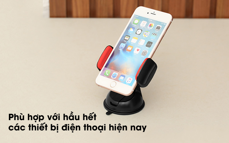 Phù hợp với hầu hết  các thiết bị điện thoại hiện nay - Đế điện thoại trên xe Cosano PH-Z2 Đen Đỏ